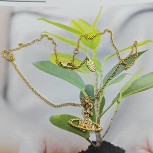 Vivienne Westwood Diamond Planet Necklace Gold